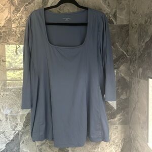 Women’s Lane Bryant shirt blouse blue 18/20 plus size like new 3/4 sleeves top